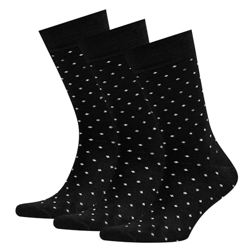 VRD Bamboo Mens Dress Socks for Men, 3-Pack, Black Crew Length Mid-Calf Socks, Mens Shoe Size 8-13