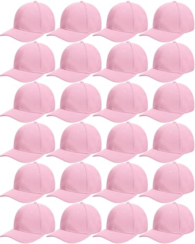 Image of Handepo 24 Pcs Blank Baseball Caps Adjustable Back Strap Unisex Blank Design Caps Plain Unisex Hats for Men Women