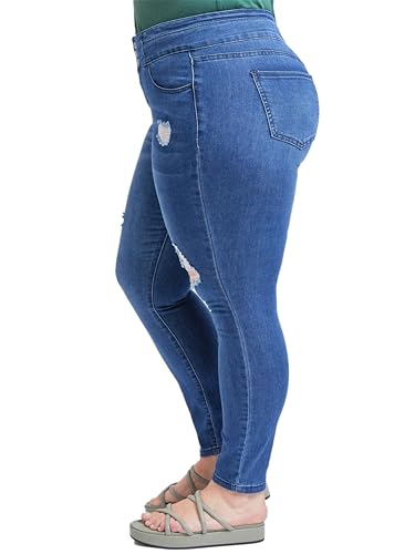 Royalty For Me Womens Women's Plus Size Sustainable Stacked Waistband Skinny Jeans2