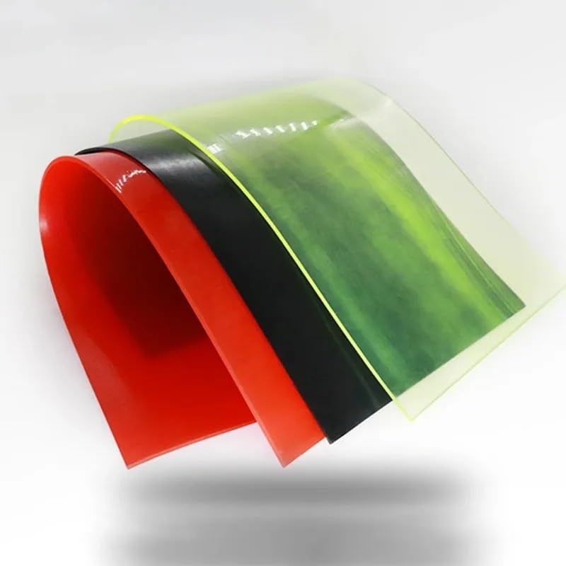 Feuille de caoutchouc élastique en polyuréthane 75A noir, 2/3/4/5/6/8/10 mm, plaque d'amortissement en PU, panneau en plastique résistant à l'abrasion et à l'huile(Black,300x300mm,6mm)