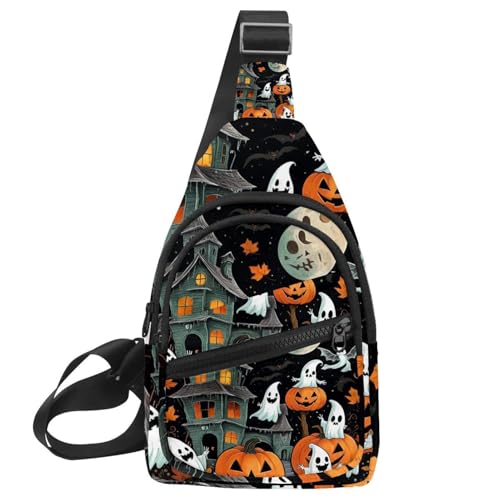 Bolsa bandolera casual unisex con diseños de Halloween para diario