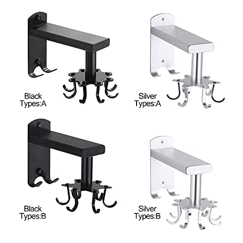 Wandgemonteerde Swivel Utensils Hanger, Ruimtebesparende Keukenrek Wandorganizer met 6/8 Verwijderbare Haken & 2… - Image 7