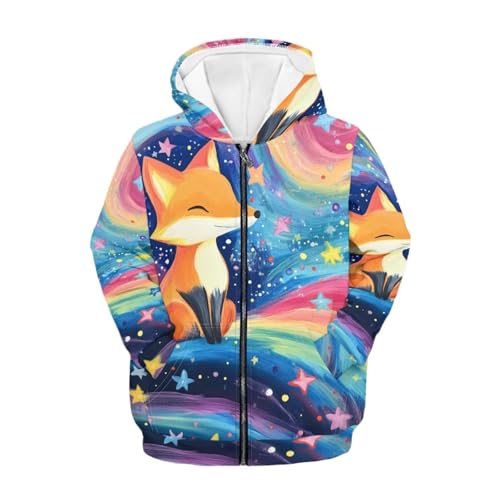 Sweat à capuche zippé filles avec imprimé graphique mignon veste automne