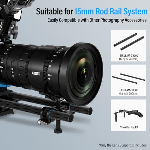 Support d'objectif SIRUI AM-LB35 avec rail 15mm pour téléobjectif reflex