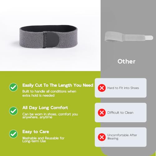 Bukihome Hammer Toe Straightener - Reusable Fabric Toe Wraps Protect and Straighten Hammertoes - Toe Corrector for Men and Women - Realign Bent, Curled, Crooked, Claw, Hammer Toes (Dark Gray, 6 Pack)