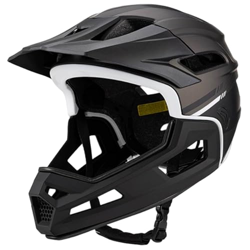 Casco de bicicleta integral ajustable con soporte de barbilla desmontable