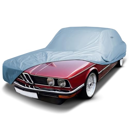 Image of iCarCover Premium Car Cover for 1972-1981 BMW 5-Series Heavy Duty Waterproof All-Weather Automobiles Custom Fit Indoor Outdoor UV Snow Protection Covers with Straps and Bag