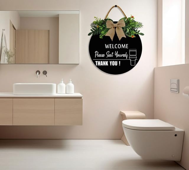 Miniatura 3 de Uptell Letrero de 12 pulgadas con texto en inglés Welcome Please Seat Yourself Thank You (Welcome Please Seat Yourself Thank You (Welcome Please