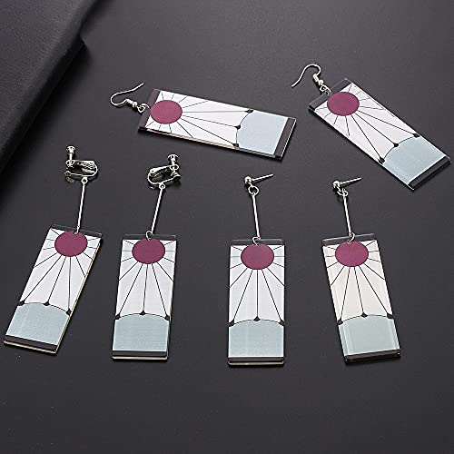 Anime Kamado Tanjiro Hanafuda Earrings - Kimetsu No Yaiba Hanafuda Earrings - Cosplay Accessories For Womens Girls Girls (Drop) #TOP5