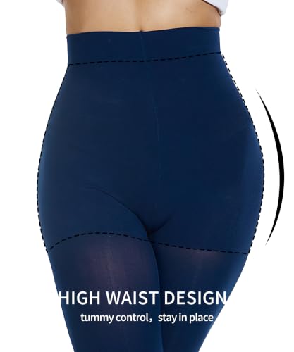 Image of CozyWow 80D Control Top Opaque Tights for Women Matte Pantyhose High Waist