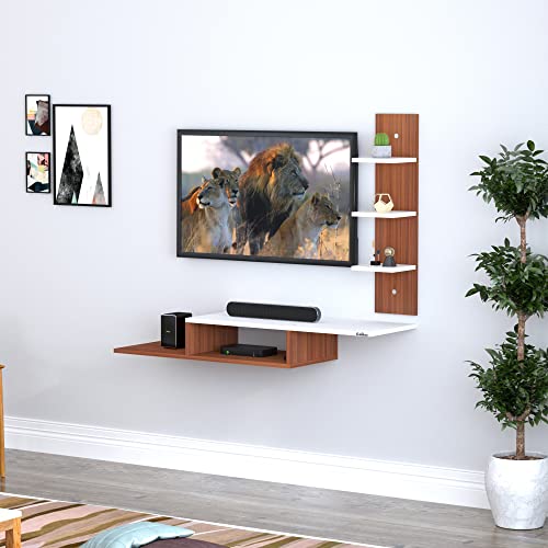 Image of Anikaa Thomas Engineered Wooden TV Unit /TV Stand /Wall Mounted TV Unit /TV Cabinet /TV Entertainment Unit (Walnut) - Ideal for Upto 43 inch(D.I.Y)