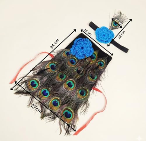 Image of BabyMoon | Set of 2 | Peacock Baby Photography Shoot Props | Janmashtmi | Krishna | Baby Gift Set