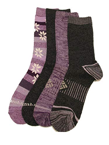 Columbia Moisture Control Snowfall Stripe 4-Pack Purple Black Women's 4-10