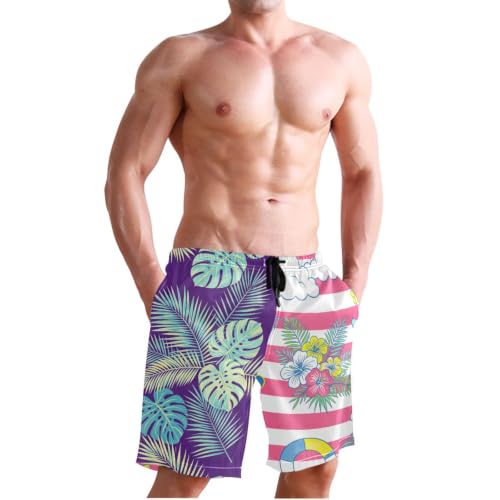 Short de bain avec compression anti-frottement long et élastique violet