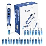 Dr. Pen A11 Microneedling Pen, 22PCS Cartridges Kit Professional Derma Needle Pen with Pause Button & Touch Screen, Powerful Wireless Auto Skin Needling Pen for Spa & Home Wrinkle Acne Scar Hair Loss