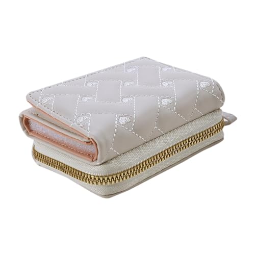 Small Wallet Zipper Wallet Portable Embroidery Stylish Trifold Card Wallet