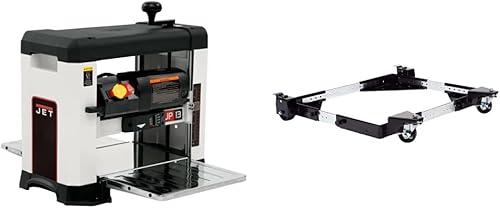 JET JWP-13BT, cepilladora de sobremesa de 13 pulgadas, cabezal helicoidal, 1826 FPM, 1Ph 120V (722130) y base móvil universal JMB-UMB, 18 x 18