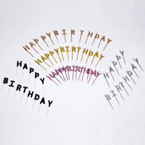 Amosfun Velas de Aniversário com Letras de Bolo, Decoração de Bolo, Velas de Bolo, Suprimentos para