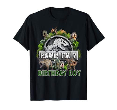 Kids 7 Year Old Shirt 7th Birthday Boy T Rex Dinosaur T-Shirt