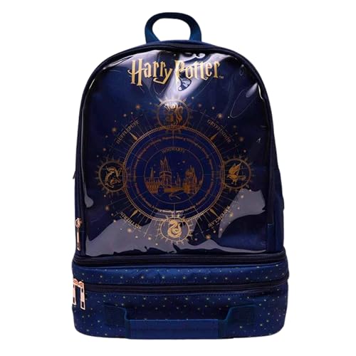 Zonacriativa - Mochila 3 em 1 Harry Potter Warner com lancheira térmica removível | Material resistente e ideal para carregar tudo em Hogwarts