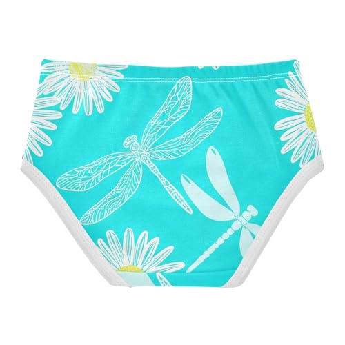 White Dragonflies Daisies Blue Girls Underwear Toddler 2t Cotton Panties Little Girl Personalized Kids Undies Briefs2