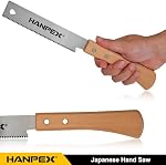 Hanpex 6-Inch Japanese Hand Saw, SK5 Pull Saw, Flexible Blade Flush Cut Woodworking Hand Saw for Woodworking, DIY and Other Small Projects