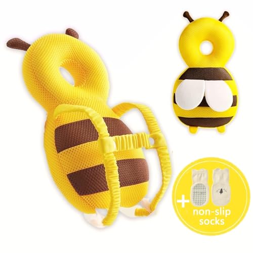 Image of Baby Head Protector Backpack: Bee Soft Landing & Safety Toddler Fall Protection for Baby Crawling & Walking &Falling-Back Cushion for Infant