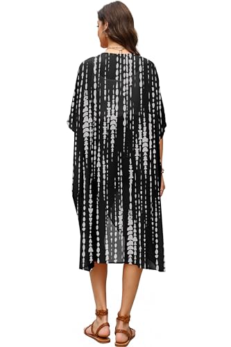 OFEEFAN Plus Size Womens Clothing Kimonos for Women Beach Cover Up Print 03 2XL