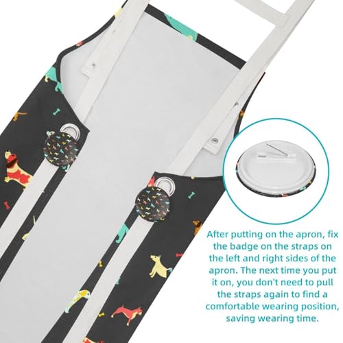Tablier de serveuse multicolore pour restaurant bistrot et bar avec broches - 5
