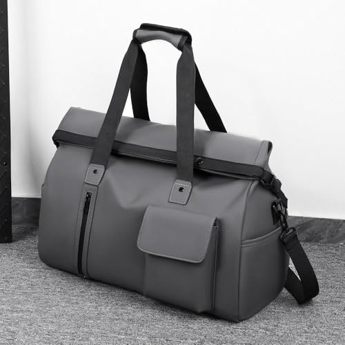 Image of CAVALO - Be Unique Men's Waterproof Oxford Duffle Bag | Large Capacity Travel, Gym & Business Hand Luggage with Wet /Dry Compartments, Laptop Sleeve & Shoulder Strap (Grey)