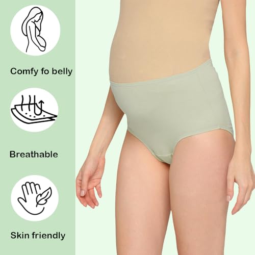 Image of Women's High Waist Soft Comfy Cotton & Breathable Maternity Panty|Pregnancy Panty|Maternity Panties (Pack of 3)