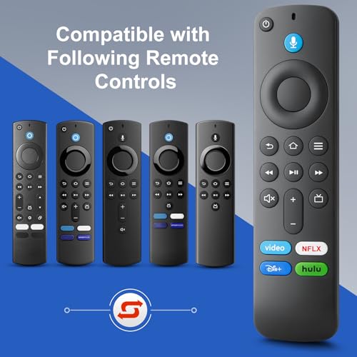 Image of Voice Remote Replacement for Fire TV Stick, Cube & Amazon Fire TVs | One-Touch Access to Your Favorites - Voice Remote with NFLX, Dis+, Hulu & Video Shortcut Keys for Fire TV Stick /Cube