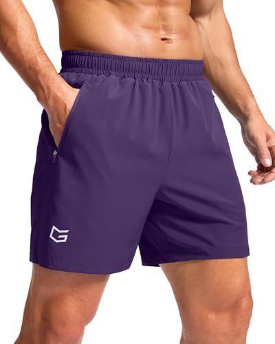 Image of G Gradual Men's Athletic Running Shorts with Zipper Pockets Quick Dry 7 inch / 5 inch / 9 inch Workout Gym Shorts for Basketball Hiking