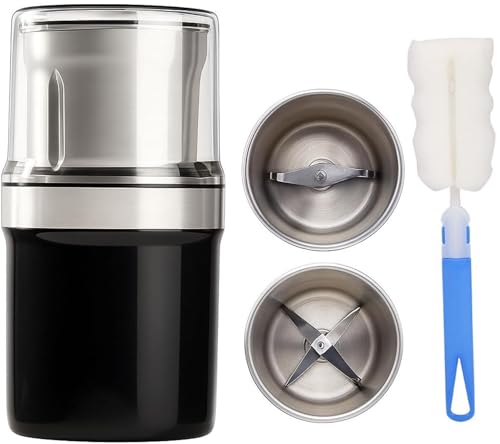 Macinacaffè Elettrico Multiuso, Macinacaffè One-Touch, Grande Capacità, Sigillatura A Doppio Strato In Acciaio Inossidabile, Macinacaffè E Macinaspezie Staccabili