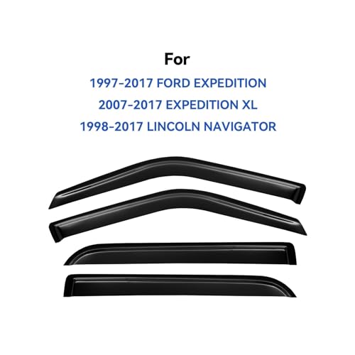 Image of Window Visors Rain Guards for 1997-2017 Ford Expedition, Out-Channel Window Vent Wind Deflectors Visors Shades for 2007-2017 Expedition XL, 1998-2017 Lincoln Navigator