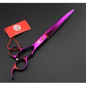 Purple Dragon 80 Inch Professional Pet Grooming Scissorsdog Straight Shear Thinningblending Scissor  2 Pcs Curved Shear with Bag purple  Cucciolini Doodles Purple dragon 8 0 inch professional pet grooming scissorsdog straight shear thinningblending scissor  2 pcs curved shear with bag purple   cucciolini doodles