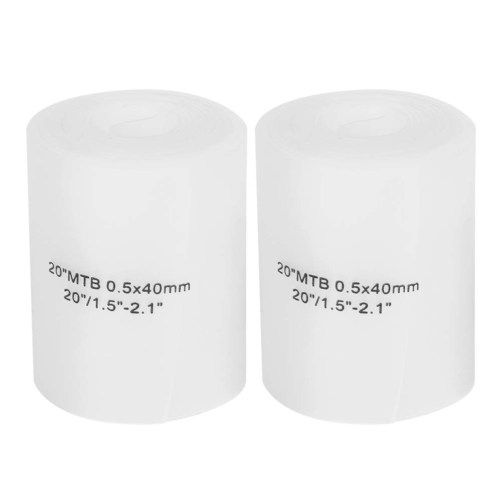 Qiilu 20 X4 Inch Fat Tyre Protection 2Pcs Bicycle Bike Tire Liner Anti Puncture Proof Belt Tape Protector Set White Polyurethane Pad Mountain Road