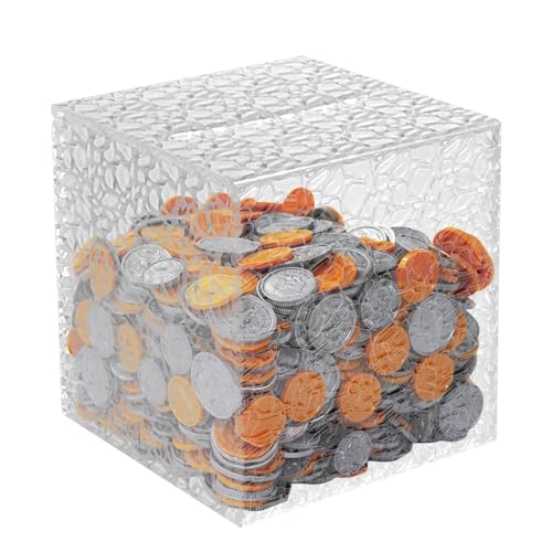 Hucha de acrílico, Hucha Transparente para niños,Banco de Dinero para niños Que no se Puede Abrir - Tarro para Ahorrar Dinero, Hucha de Cambio Transparente, Caja de Almacenamiento para Ahorrar Dinero
