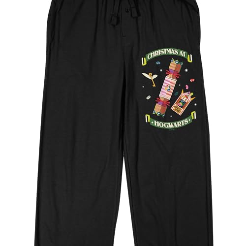 Bioworld Harry Potter Christmas at Hogwarts Men's Black Sleep Pajama Pants2