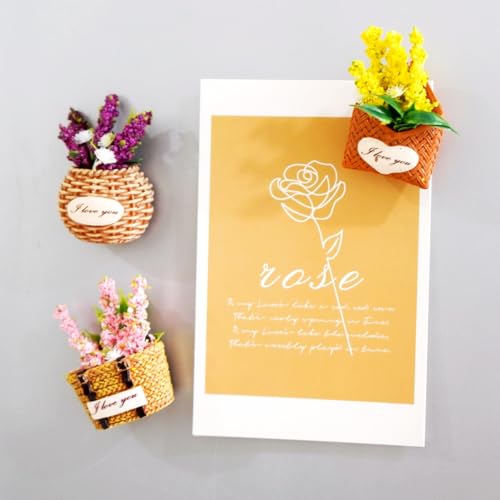 Set de 3 imanes decorativos florales para refrigerador miniatura 2