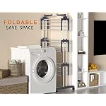 HOMIDEC Clothes Drying Rack, Oversized 4-Tier(67.7" High) Foldable Stainless Steel Drying Rack Clothing, Movable Drying Rack with 4 castors, 24 Drying Poles and 14 Hooks for Bed Linen, Clothing, Grey - Image 4