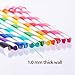 Cupture Reusable & Unbreakable Color Striped Straws - 12 Count + Free Brush