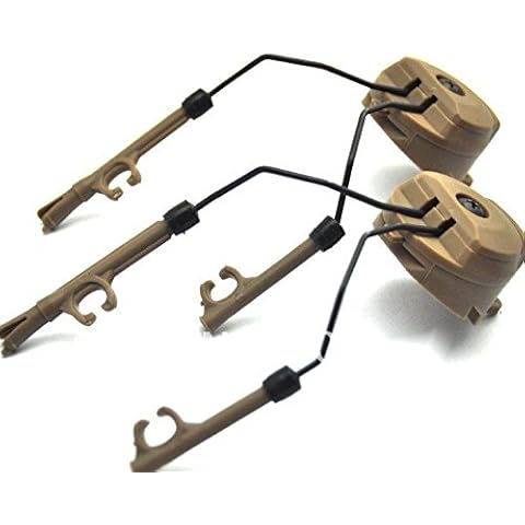 DLP Tactical Helmet ARC Rail Adaptor Set Compatible with Peltor ComTac Headsets (Tan) Cover