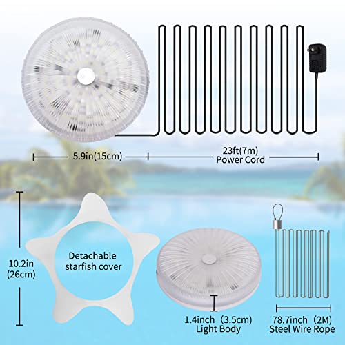 2-Pack Led Pool Lights With App Control For Above Ground Pools, 15W Rgb Submersible Led Lights With Smart Music Sync Color Changing, Landscape Underwater Lights For Swimming Pools, Fountains, Aquarium #TOP5