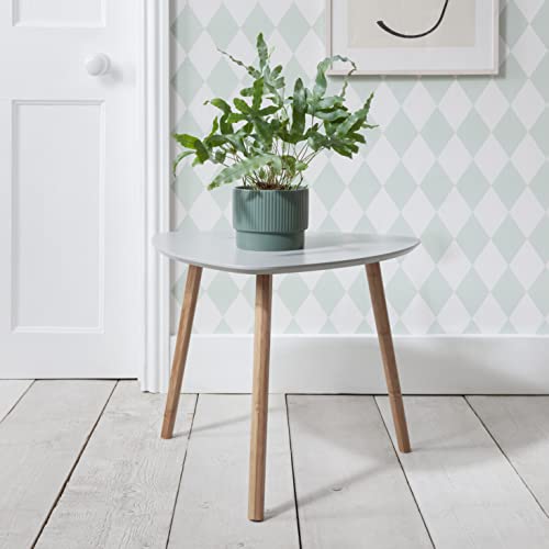 Noa and Nani Malme Side Table Occasional Large In Chalk Grey And Natural Pine