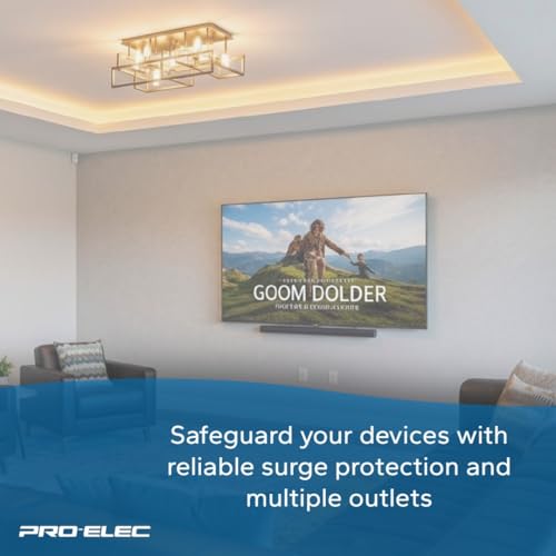 PRO ELEC PELB1989 2-Gang Extension Lead with Surge Protection, 1m, Black - Image 4