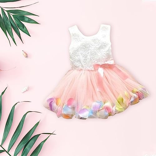 Ummer Girl Petal Vest Dress Girl Dress Children Candy Colored Smocked Christmas Toddler3