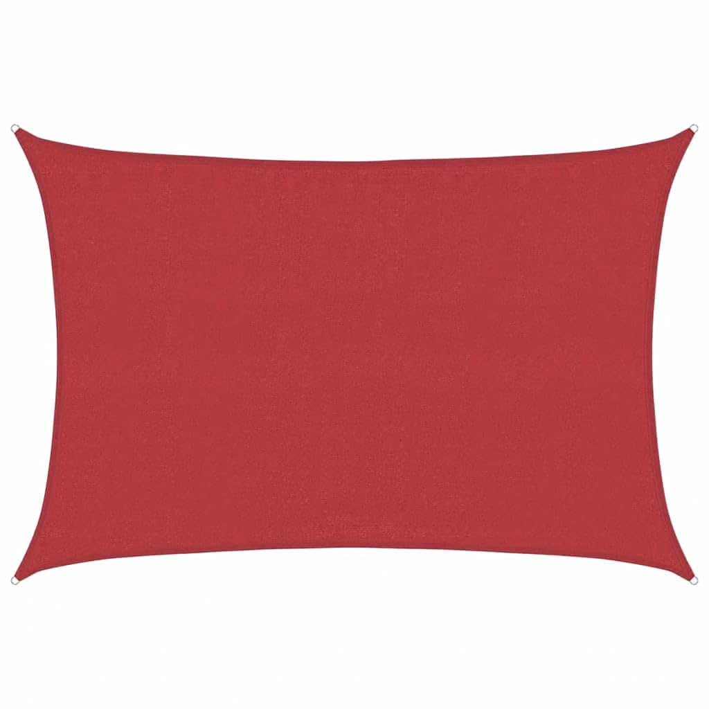 Voile d'ombrage anti-poche d'eau rouge 3,5x5 m PEHD résistant au vent fort