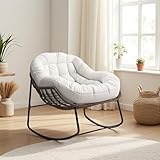 fauteuil oeuf pas cher suspendu Construction robuste : la structure en acier robuste garantit une grande stabilité et sécurité, avec une capacité de charge maximale impressionnante allant jusqu'à 113 kg. Le cadre est recouvert d'un revêtement en poudre spécial qui le rend imperméable, résistant aux UV et inoxydable. Ces caractéristiques garantissent que la chaise à bascule conserve sa fonctionnalité et son esthétique même en cas de conditions météorologiques changeantes. Idéal pour une utilisation en extérieur tout au long de l'année.