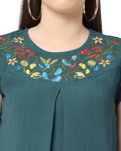 Image of Go.4.it Women's Top with Multi-Color Embroidery
